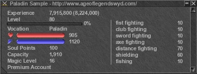 Signature for player Paladin Sample