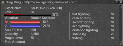 Signature for player Xing Xing